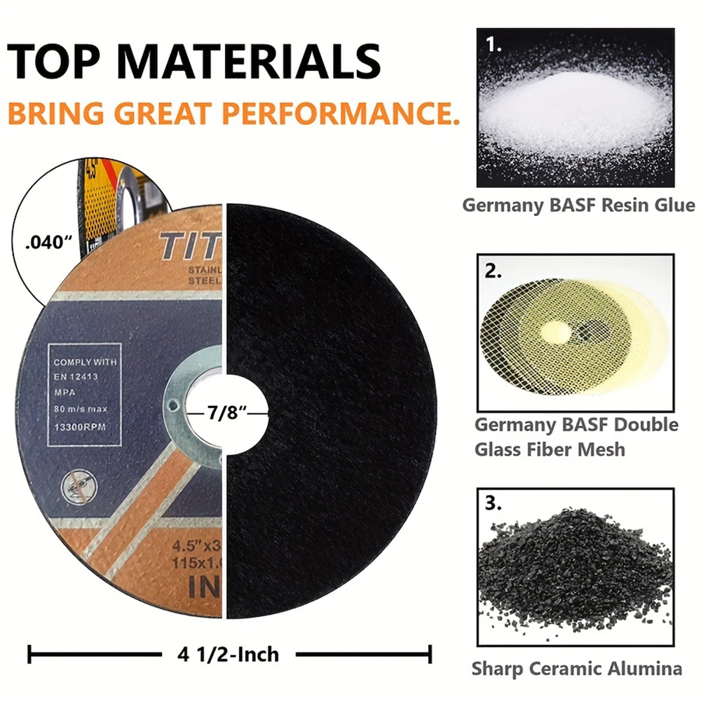 4-1/2 inch 115mm Metal Cutting Disc Resin Grinding Wheel Disc For Stainless Steel Iron Angle Grinder Cutting Circular Saw Blade