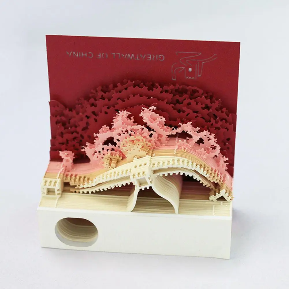 

3D Notepad Great Wall Mini Architecture Memo Pad Paper Notepad Creative Sticky Gift Note Notes Artistic Block R6L9