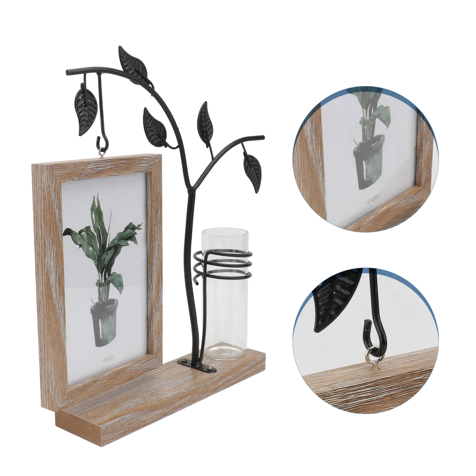 

6 Inch Wrought Iron Photo Frame Hydroponics Holder Decorate Picture Photograph Crafts Adornment