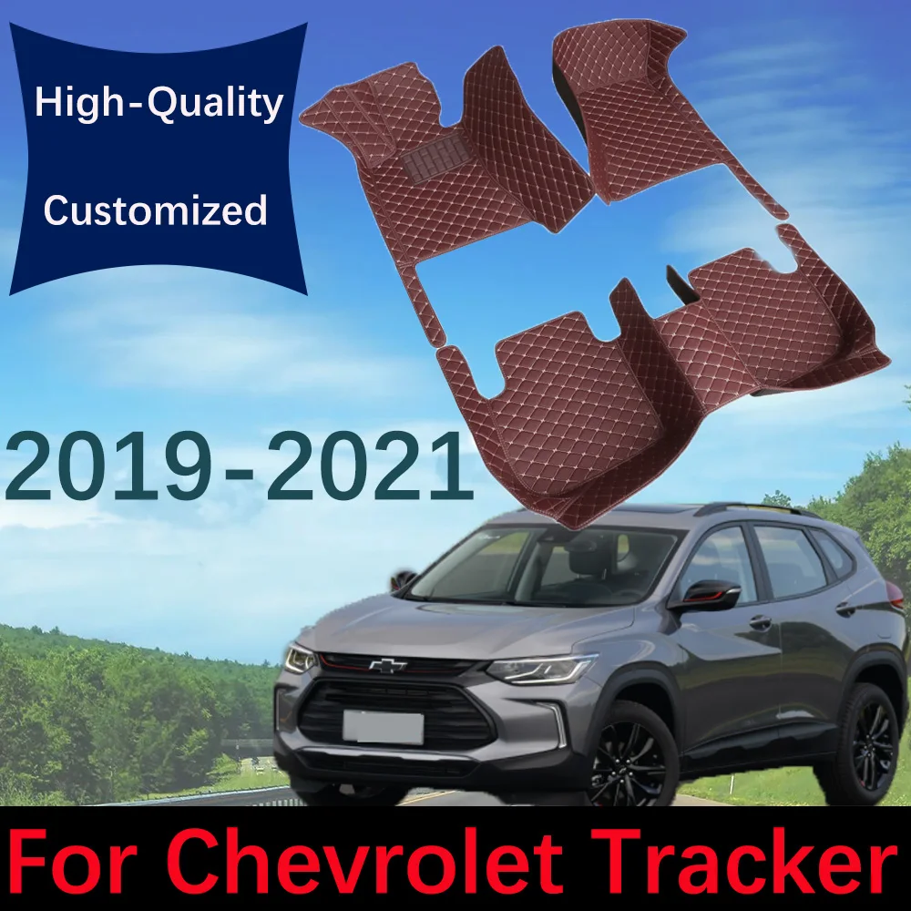 

Custom Leather Car Floor Mats For Chevrolet Tracker 2019 2020 2021 Fashion Automobile Carpet Rugs Foot Pads Interior Accessories