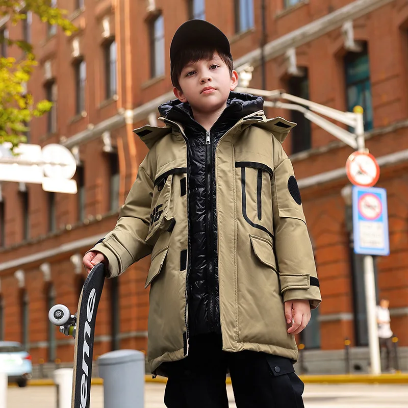 

Детский пуховик с капюшоном, на Возраст 4-12 лет