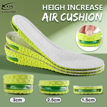 【Xxin】1.5/2.5/3cm Height Increase Insoles  Air Cushion Shock Absorption Shoe Cushion Pad Men Women Soft Breathable Insole 1