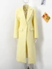Fashion Yellow Woolen Long Coats For Women Loose Lapel Long Sleeve One Button Solid Coat 2025 Autumn Winter Elegant Streetwear 4
