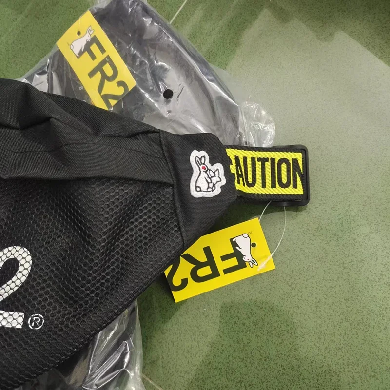 Real Photos Mesh #FR2 Backpacks Embroidery Rabbits Logo Men Women Fashion Crossbody Bag Inside Zipper High Quality Canvas Bag