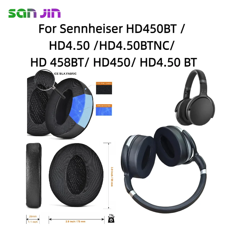 Updated Cooling-Gel earpads,Compatible for Sennheiser HD450BT