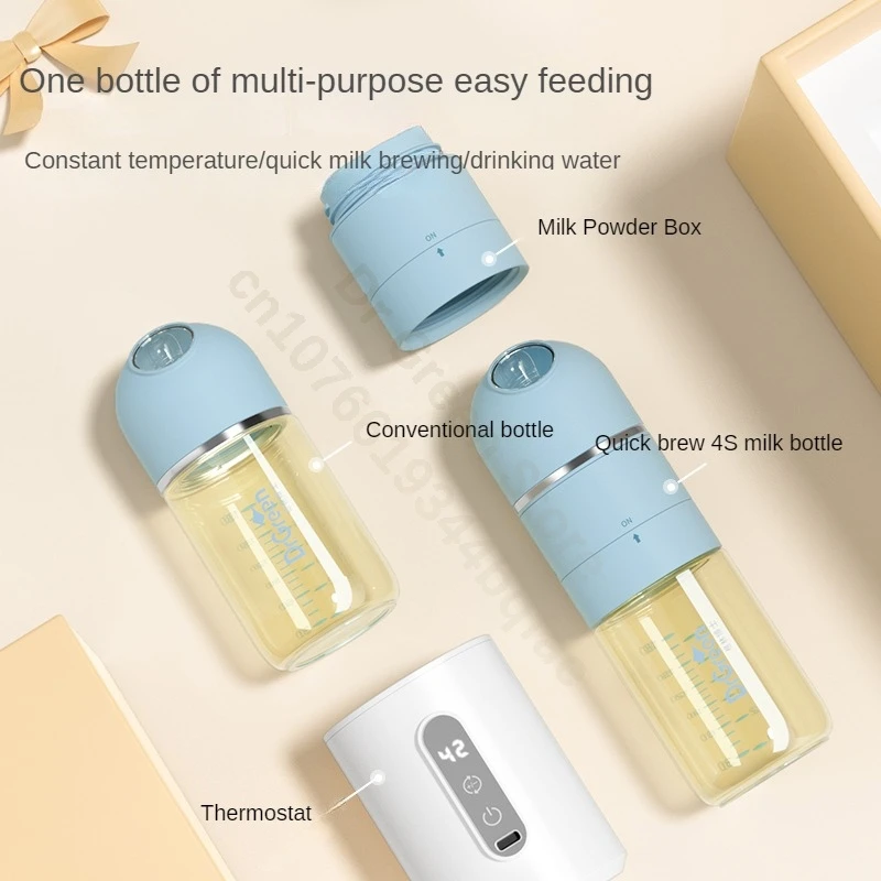 Dr.Green Newborn Baby Bottle 4S Thermostatic Glass 150+240mL Gift Set Sealed isolation Fast milk filling Removable/Washable