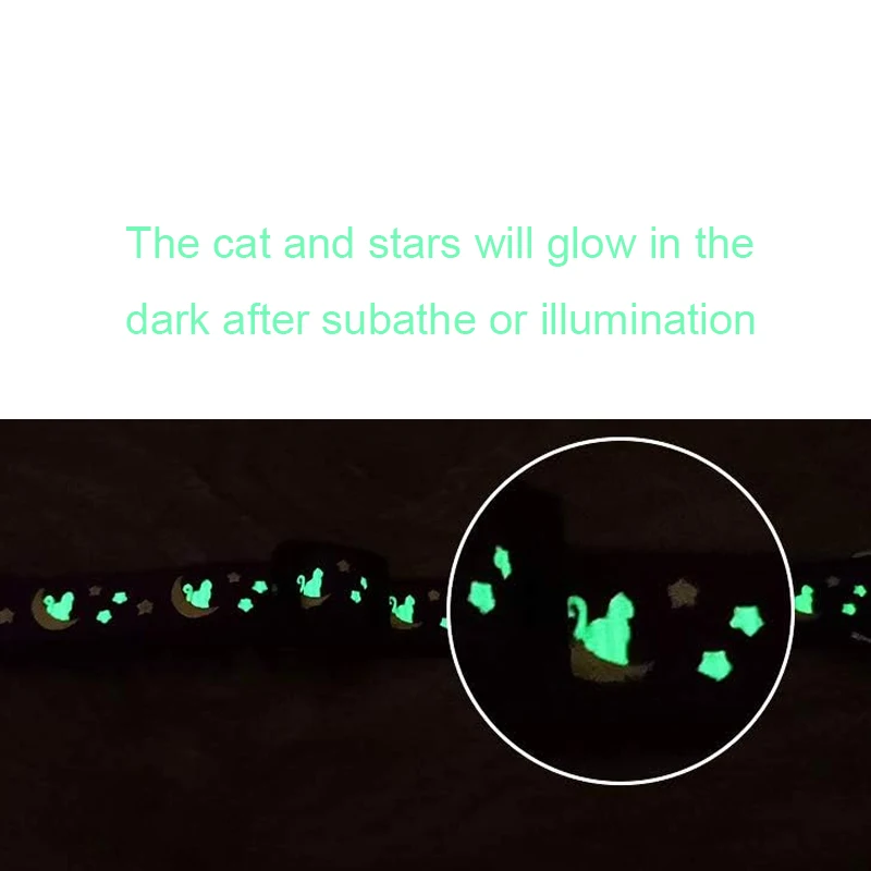 Moon and Star Cat Collar，Pets Collar with Bell Pendant - A Fashionable Safety Cat Accessory 4