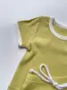 2025 Summer New Baby Short Sleeve Cotton Clothes Set Infant Boy Girl Solid Ribbed T Shirts + Shorts 2pcs Suit Toddler Outfits 6