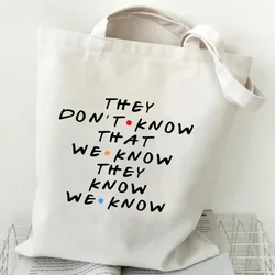 SVE1 Canvas Tote Bag Student Pivot Friends TV Show Shopping Bag Women Graphic Casual Handbag Side Bag for Ladies