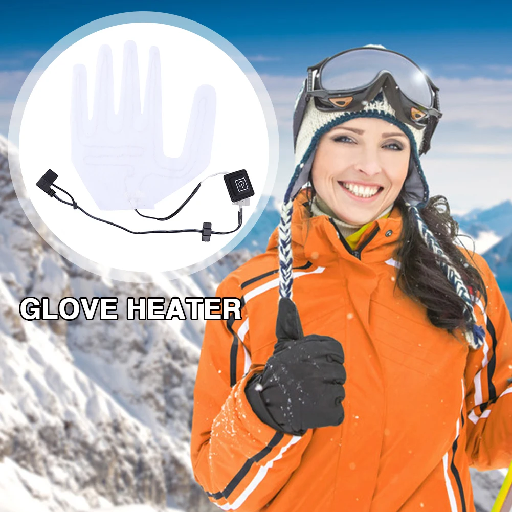 Winter Warm White Composite Fiber Heated Gloves Pad for Ski Hiking