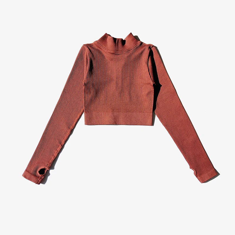 مجموعة يوغا غير ملحومة للنساء ، بدلة رياضية بأكمام...