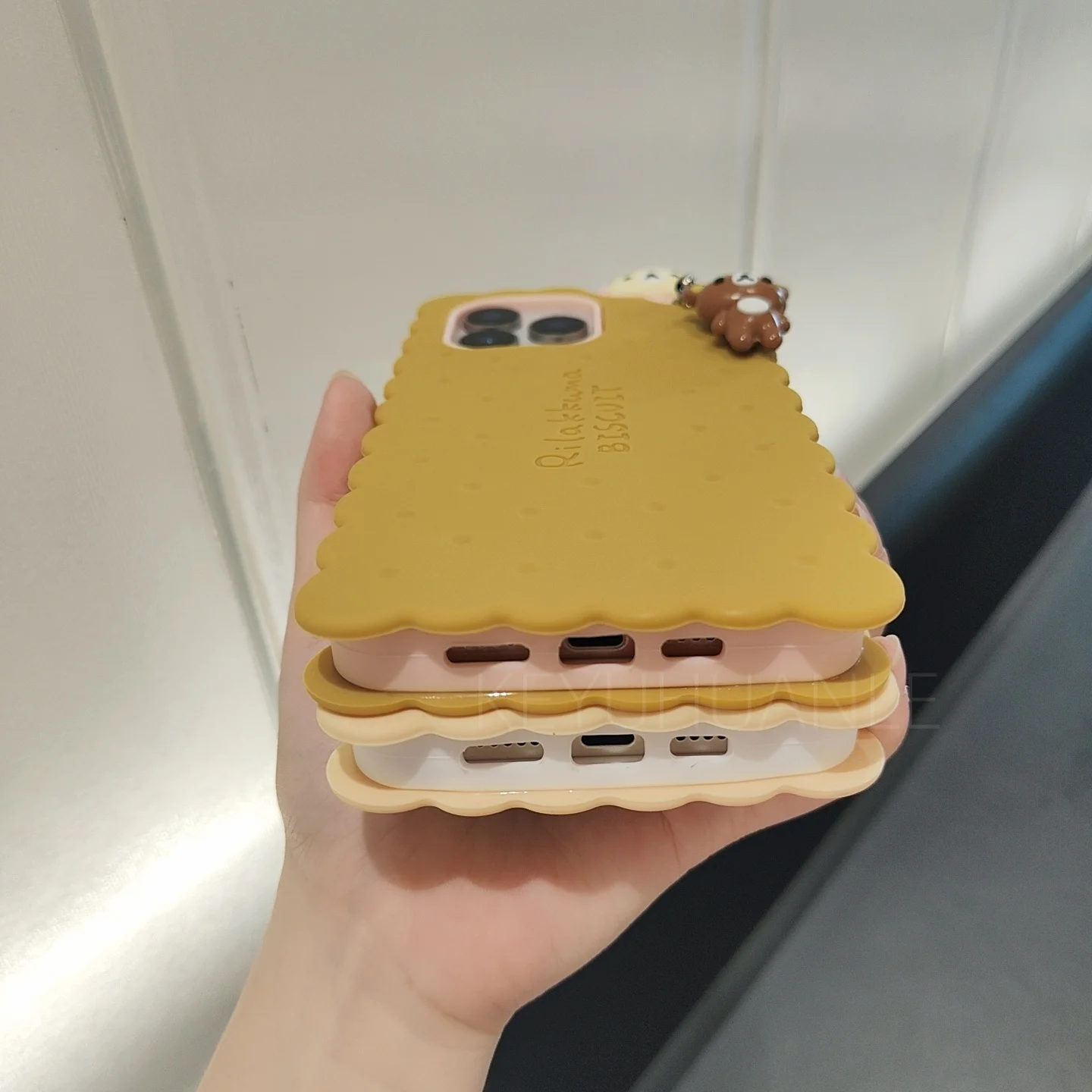 Adorable Bear Biscuit Silicone Phone Case – Cute and Soft Design