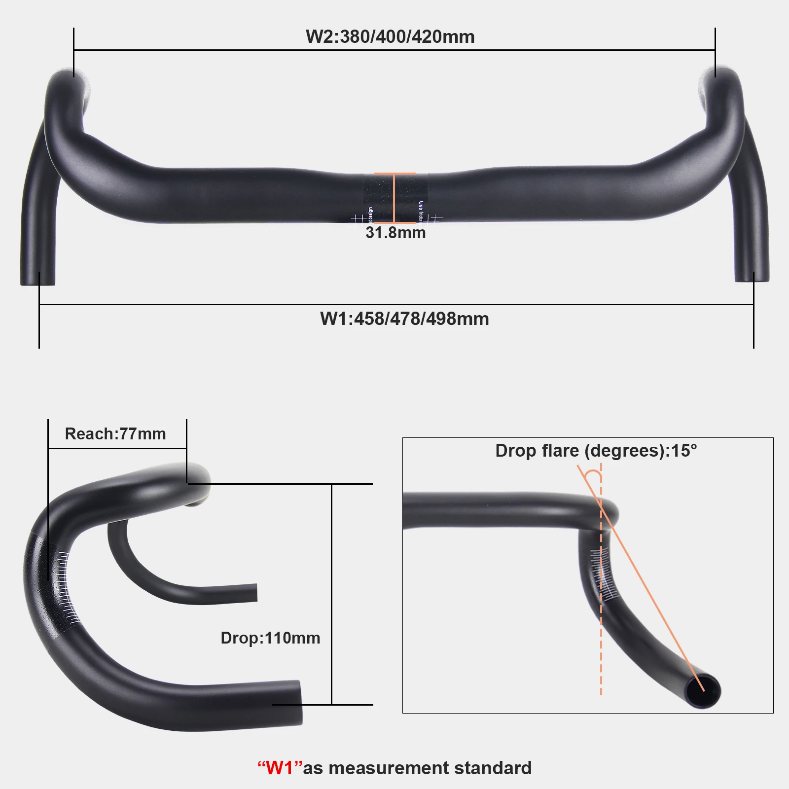 3T Guidon en Carbone Aeroflux LTD 31.8 - Léger et