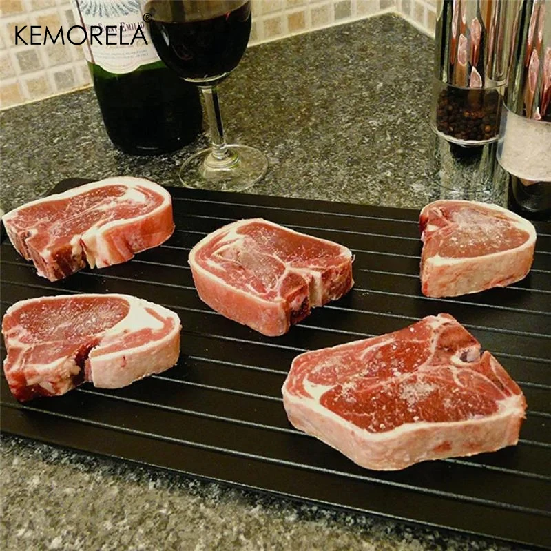 Defrosting Tray 1PCS Aluminum Alloy Fast Defrost Tray Food Meat Fruit Quick Defrosting Plate Board Defrost Tray Thaw Master Kitchen Gadgets