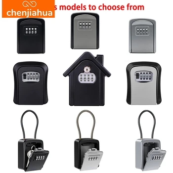 Wall Mount Key Storage Secret Box Organizer 4 Digit Combination Password Security Code Lock No Key Home Key Safe Box 1