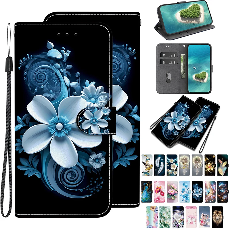 Luxury Leather Wallet Flip Phone Case with Card Slots and Book Cover Design
