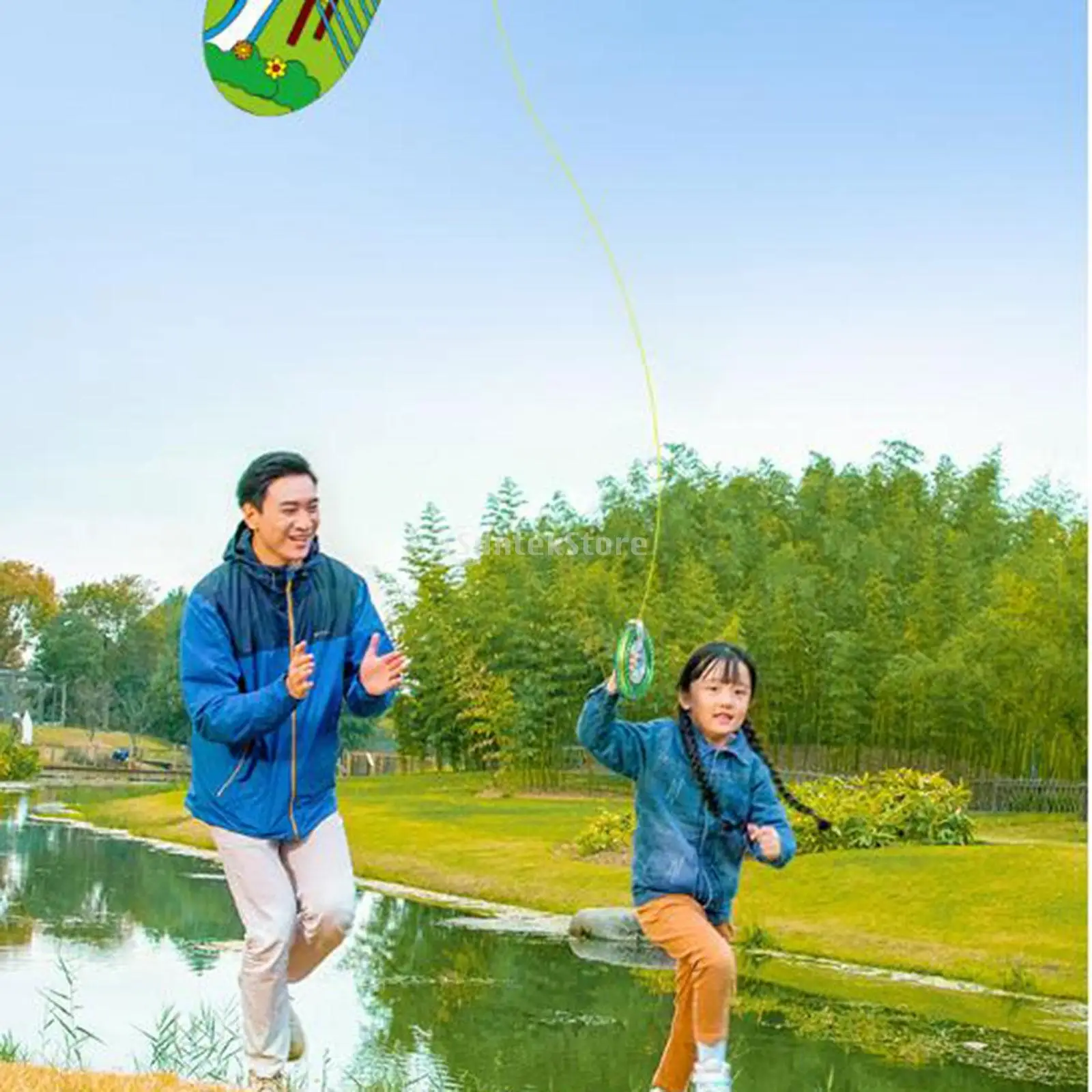 Professional String Reel with 150M Flying Line String Flying Tools Outside Game and Lock for Holiday Outdoor Kites Kids Adults 4