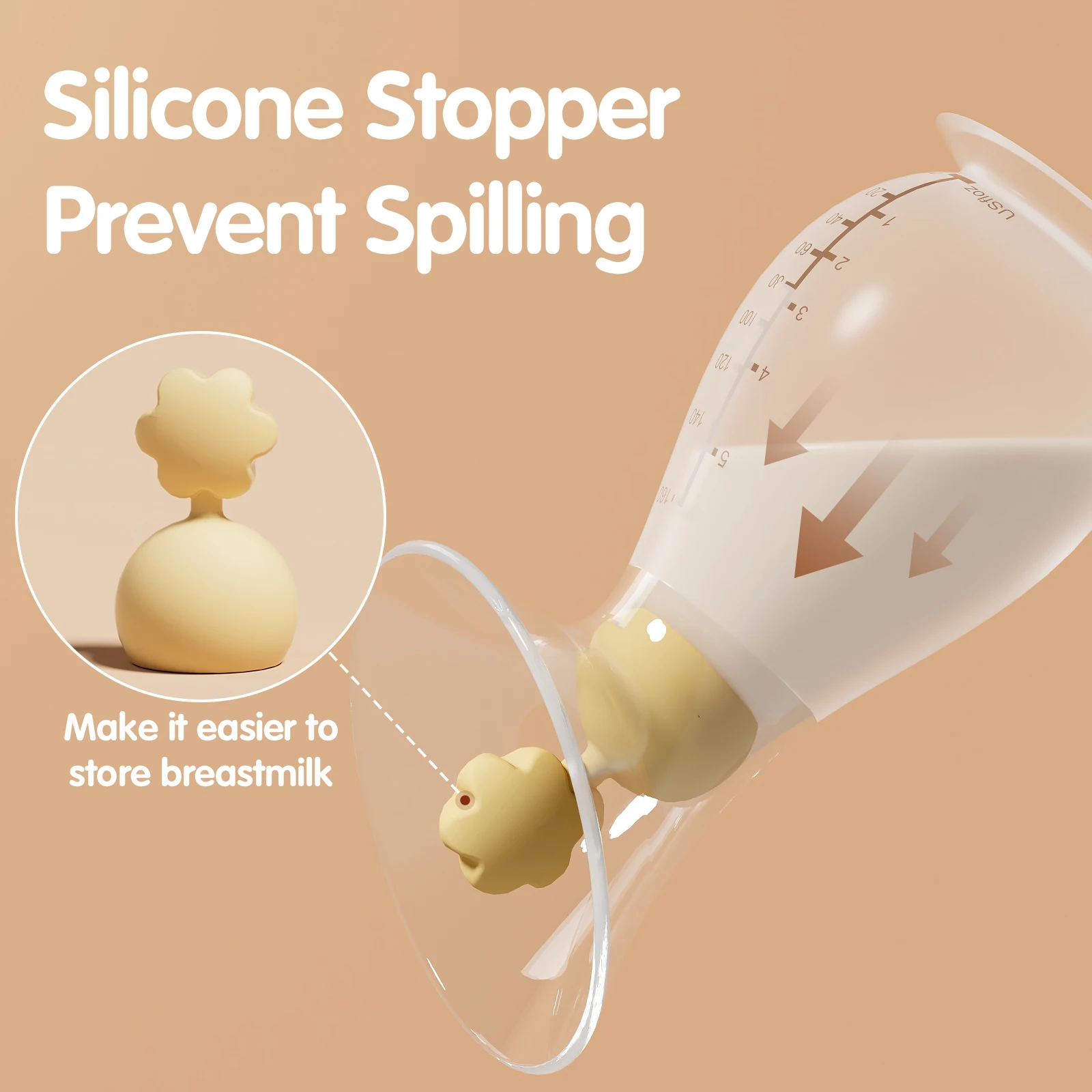 Milk Collector 5oz/160ml Food Grade Silicone Suction Base Dust Proof Cap Stopper