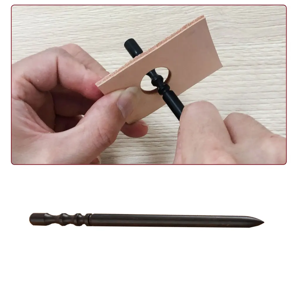 Leathercraft Slicker Round Burnisher Ebony Wood Leather Burnisher Leather Slicker Polished Rods Edge DIY Handmade Tools
