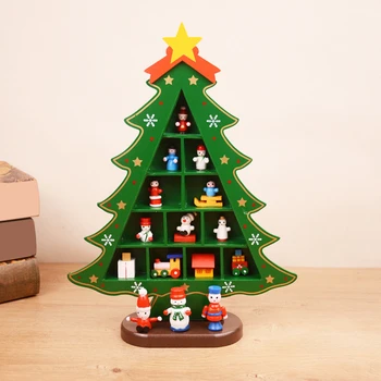 Wooden Christmas Tree Creative Scene Layout Ornaments 1
