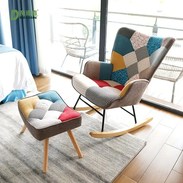 Mecedora nórdica cómoda para el hogar, silla de salón ligera de lujo para  balcón, Simple y moderna, respaldo individual para sala de estar -  AliExpress