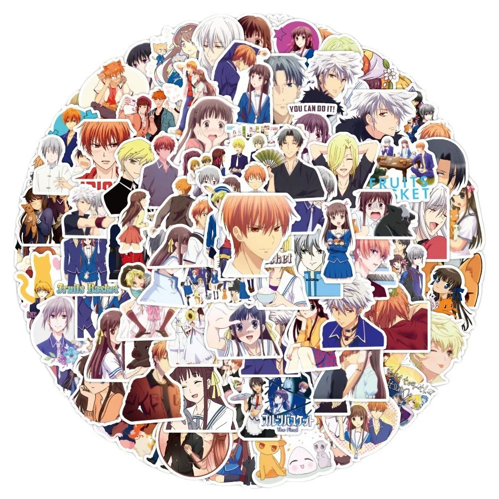 

100PCS New Anime Fruit Basket Graffiti Sticker Waterproof Luggage Laptop Scooter Water Cup Sticker Wholesale