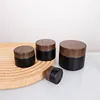 1X 5/10/20/30/50/60/100g Empty Black Glass Refillable Bottles Makeup Jar Pot Travel Face Cream Lotion Vials Cosmetic Containers 5