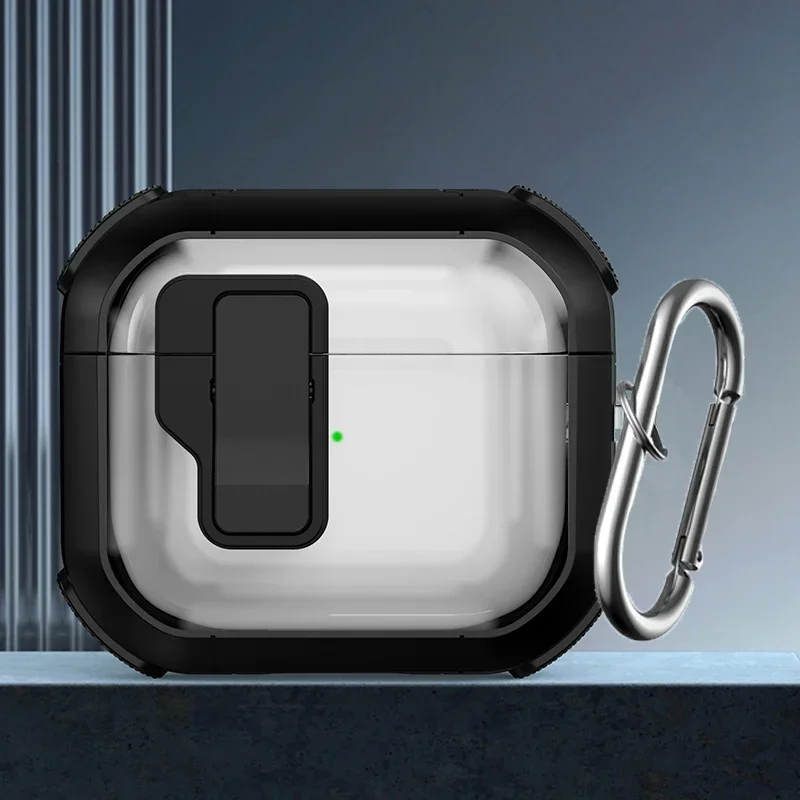 Shockproof TPU Earphone Cover with Keychain and Magnetic Closure