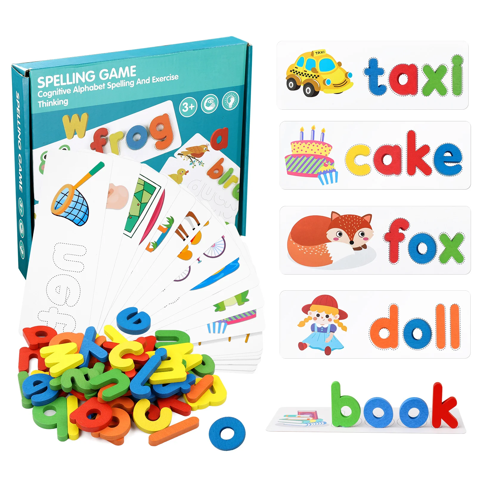 

26 English Alphabet Early Learning Cognitive Tool Word Spelling Exercises Supplies Tools Kids Children's portuguese Games