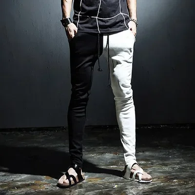 

27-46 New 2024 Men Clothing GD Hair Stylist Personality Black White Mosaic Harem Pants Trousers Plus Size Singer Costumes