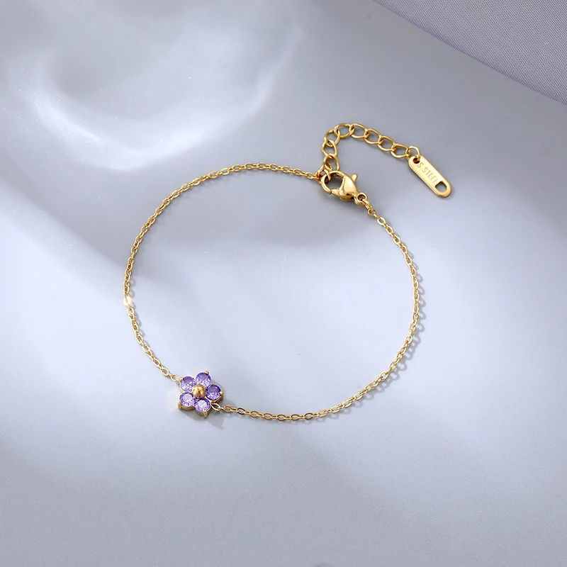 Bracciale Donna In Acciaio Inossidabile – Placcato Oro O Argento Con Zirconi – Ipoallergenico, Non Annerisce