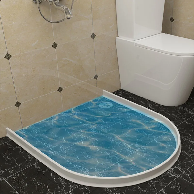 XXCC Silikon-Wassersperre für,Badezimmertür wasserdichter Streifen,Silikonwasser und wasserabweisender wasserabweisender Streifen klebrig,Silikon-Wassersperre für 