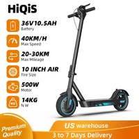 HiQiS V10 E-scooter 500WMotor 36V 10.5Ah 25MPH Speed 22mile Range Foldable E scooter 10inch Air Tire Electric Scooter for Adults