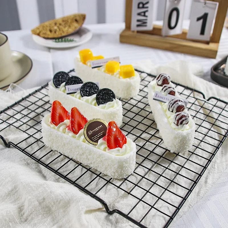 인공 과일 케이크 디저트 가짜 음식 장식, 사진 프로 음식 시뮬레이션 케이크 모델, 티 테이블 장식 FCYY-043, 1PC 