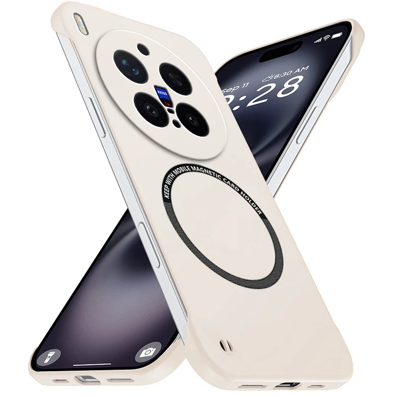 Magnetic Slim Frameless Case - Lightweight Matte Anti-Scratch Hard Cover, Borderless Shockproof Armor