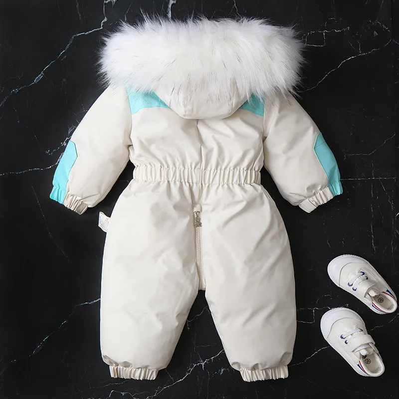 Baby Boys Jumpsuit Winter Children Clothing Set Thicken Plus Velvet Baby Ski Suit Warm Boys Overalls Bodysuit for Girl 1-4 Years