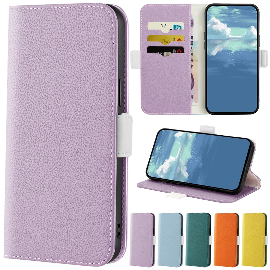 Portafoglio Lychee Magnetic Flip Cover Custodia In Pelle Per Iphone 15 Pro Max 14 13 12 11 Se 2022 2020 X Xs Xr 8 7 Plus Anti-Caduta Shell
