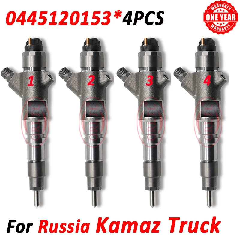 

4PCS New Diesel 0445120153 Common Rail Injector Nozzle 0 445 120 153 For Russia Kamaz Truck 4510411120349080