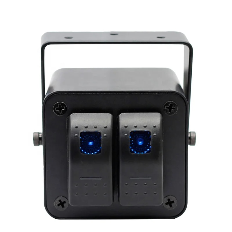 Gang Rocker Switch Box 12v Spst on Off Interruptor de Alumínio à Prova Impermeável Água Painel Interruptor Noite Brilho 2