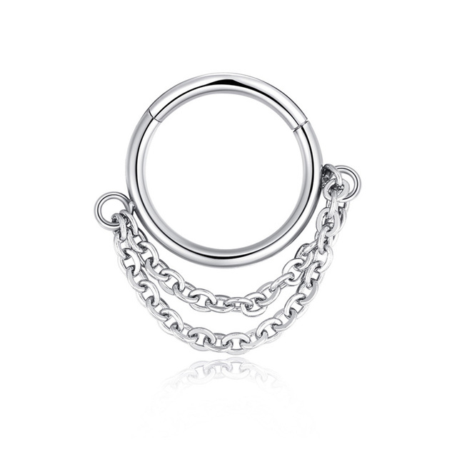 Nose Ring Hoop Septum Piercing Hinged Segment Clicker Surgical Steel Ear Cartilage Earrings Tragus Helix Daith Body Jewelry