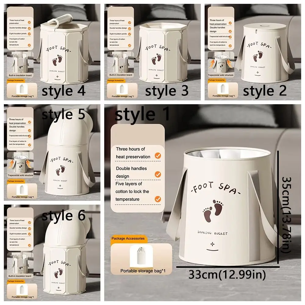 Collapsible Foot Bath Bucket Anti-Leak Oxford Cloth Foot Soak Bucket Large Capacity Space-Saving Foot Spa Bath Tub