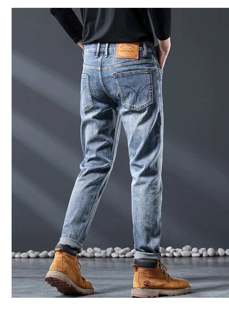 New Business large size Men's Jeans Casual Straight Stretch Fashion Classic Blue Work Denim Trousers Male Brand Clothing 28-48