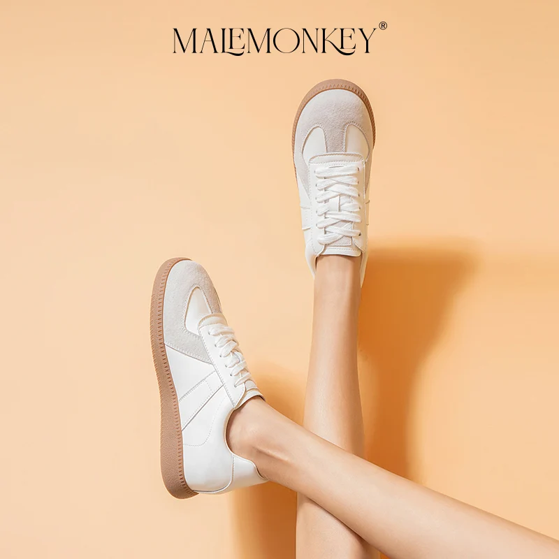 MALEMONKEY Casual Sport Shose Women Leather 2023 New Summer Fashion Trendy Sneaker Height Increasing Shoes Daily Ladies Footwear