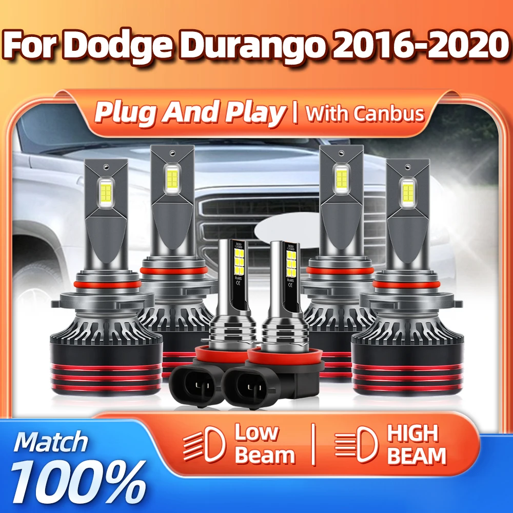 

LED Car Headlight Bulb 60000LM Canbus Auto Headlamps High Low Beam Fog Lights 12V For Dodge Durango 2016 2017 2018 2019 2020