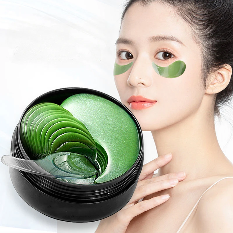 60pcs Hydrating Seaweed Hydrating Eye Patch moisturizing smoothing fine lines removing dark circles eye bags green eye mask 4d 8 12 16 lines 360° green laser level vertical