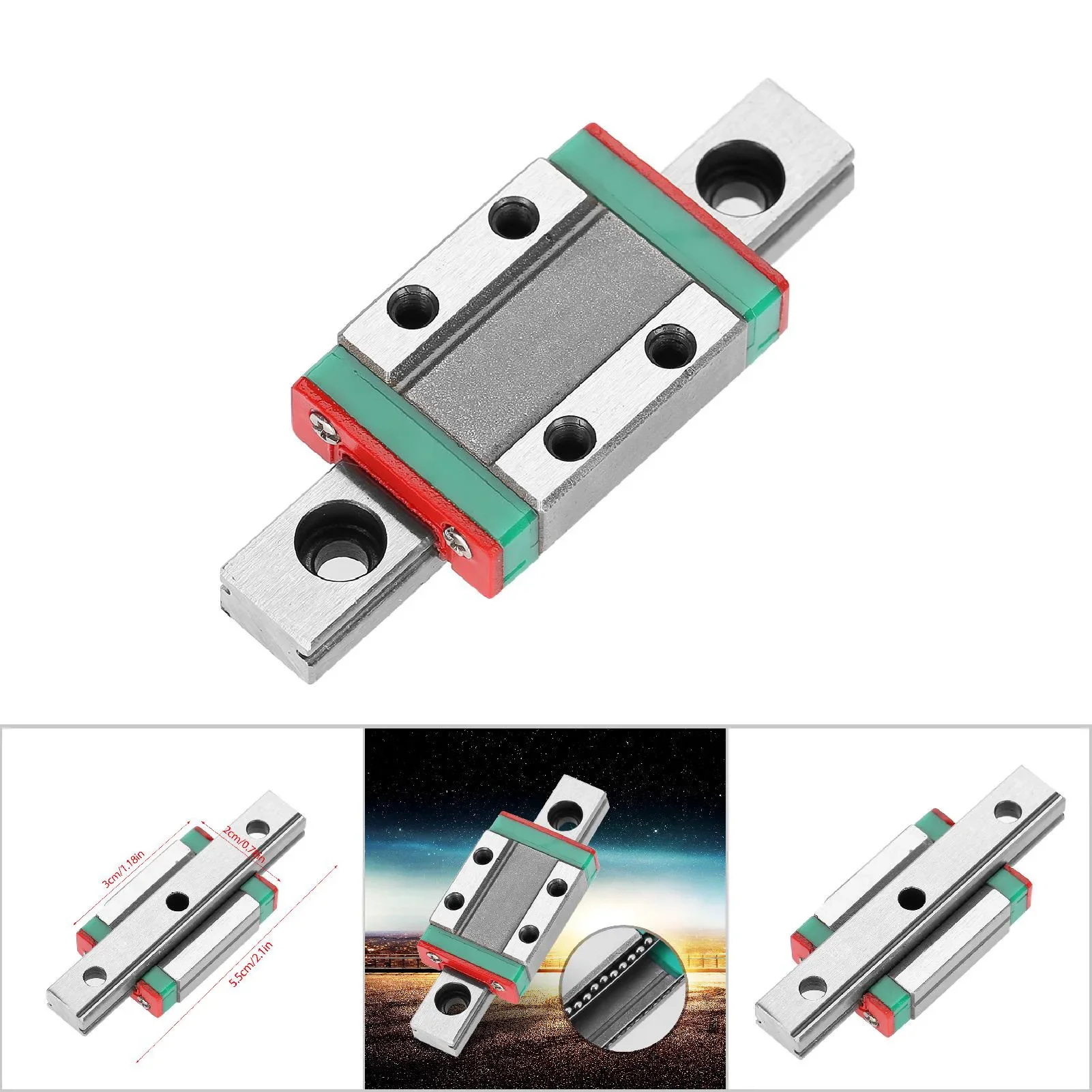 Compact Linear Motion Rail with Slide Block and Carriage - 9mm Width