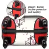 Eiffel Paris Tower With Pink Flowers Suitcase Cover Travel Luggage Protector Cover Fits 18-32 Inch Suitcase 3
