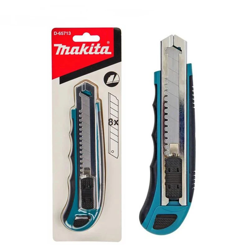 Makitaスナップオフユーティリティナイフ、簡単なロード、格納式エクストラブレード、快適なゴムハンドル、トータルハンドツールの組み合わせ