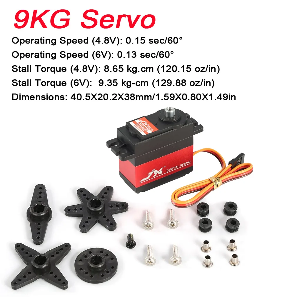Servomoteur RC haute performance 20Kg et 25Kg pour drones et voitures, avec dissipateur thermique.