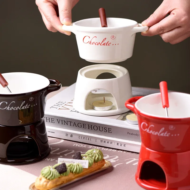 Chocolate Fondue Mug, 2025 New Sweet Fondue Cup With Fok And